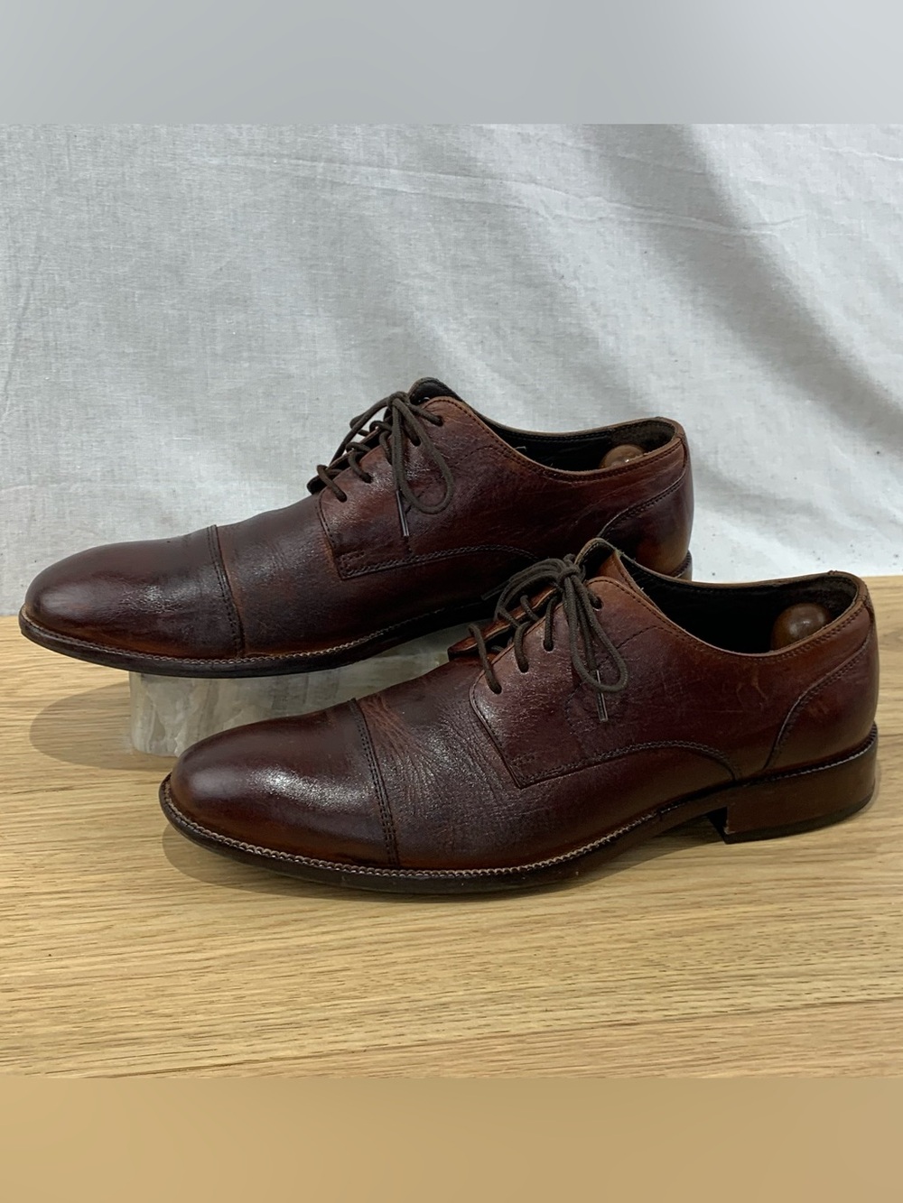 Cole Haan Men’s Size 9 M Cap Toe Oxford Dress Shoes Dark Brown
